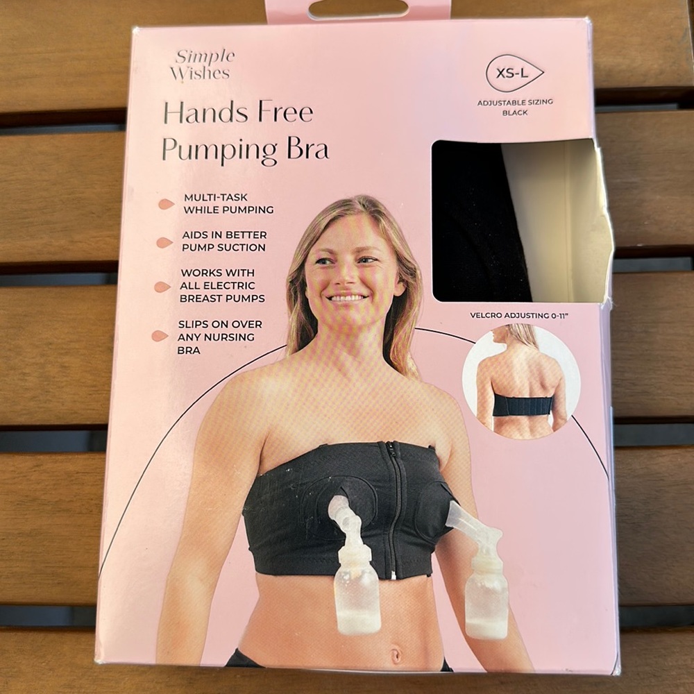 Simple Wishes black hands free pumping bra XS-L (adjustable sizing)